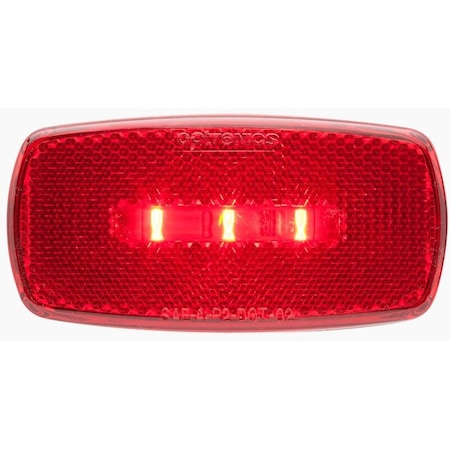 Optronics Red Marker/Clearance Light With Reflex, White Base MCL32RB